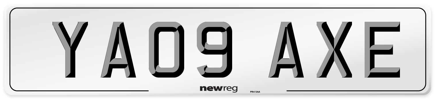 YA09 AXE Number Plate from New Reg
